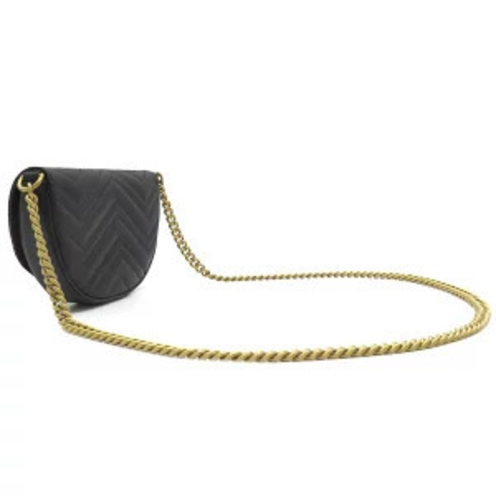 Gucci Marmont Shoulder Black Bag Strap Chain GG Leather